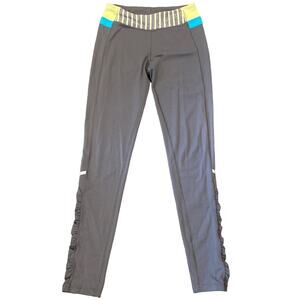 IVIVVA Grey Blue Full Length Ruffled Leggings Size 12